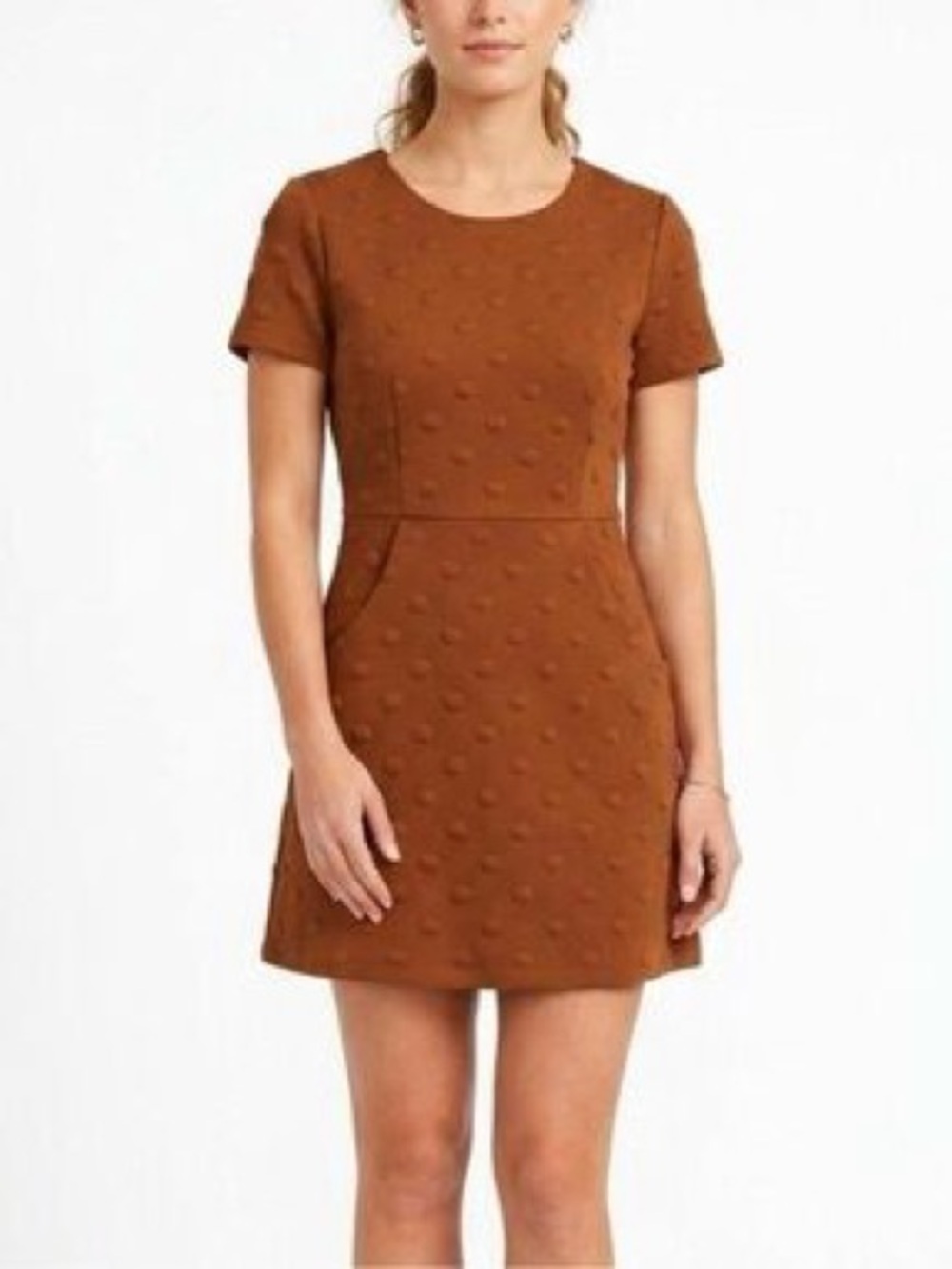 Hutch from Anthropologie Copper Fraida Textured 3D Polka Dot Knit Dress, Size XL